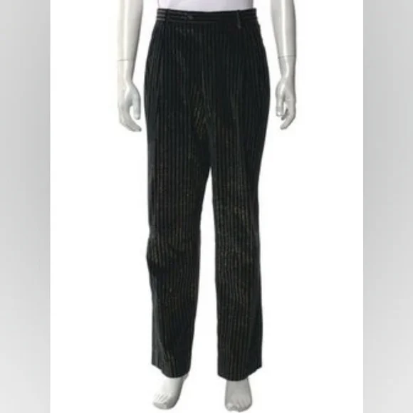 Custom Luigi Bianchi Mantova Striped Suit With Gold Buttons And Cufflinks - Picture 4 of 8